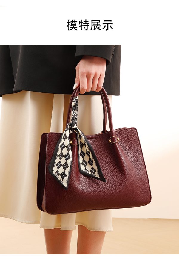 Women's Elegant Synthetic Leather Handbag - Convertible Shoulder Bag or Clutch, Open Top Everyday & Formal Purse Black/Muted Gray/Beige/Wine Red - European Collection Women's Luxury Wallet, Ladies Handbags, Detachable Strap Feature, Oiledged Finish - Image 14