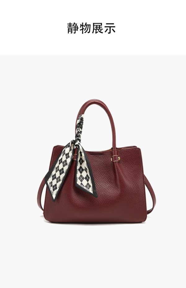 Women's Elegant Synthetic Leather Handbag - Convertible Shoulder Bag or Clutch, Open Top Everyday & Formal Purse Black/Muted Gray/Beige/Wine Red - European Collection Women's Luxury Wallet, Ladies Handbags, Detachable Strap Feature, Oiledged Finish - Image 10