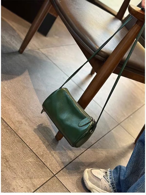 Elegant Genuine Leather Crossbody Bag for Women - Detachable Shoulder Strap, Zipper Closure & Tassel Detail | Multi-Functional Lightweight Travel Purse with Secure Zipper Closure | Durable Fabric Lining | Minimalist Design in Beige, Dark Brown, Green, Yellow, Small Crossbody Bag, Everyday Handbag, Sophisticated Accessory, Textured Finish - Image 13