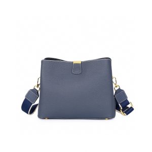 Elegant Women'S Crossbody Bag with Adjustable Strap, Golden-Tone Hardware & Canvas Lining - Light Blue & Beige Options for Casual or Formal Occasions, Versatile Shoulder Bag, Sophisticated Design, Smooth Texture